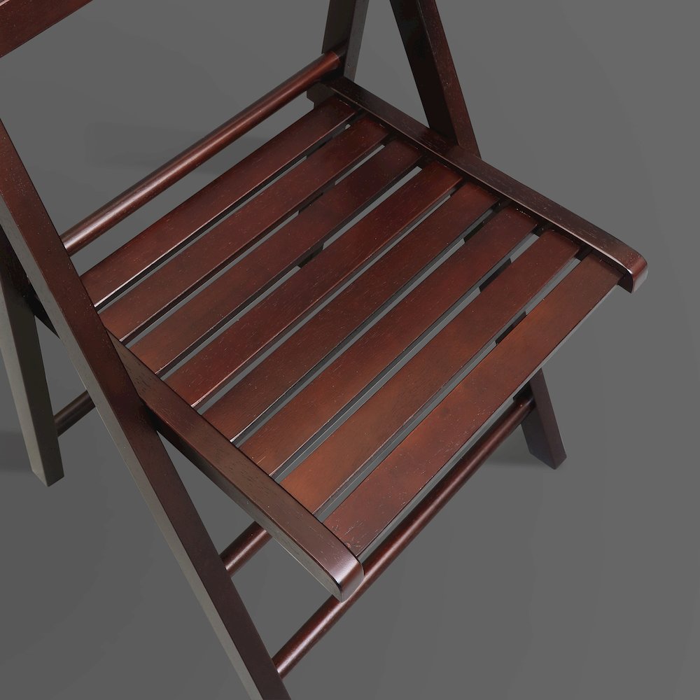 Casual Home Wooden Folding Chairs 2-Pcs Set - Espresso. Picture 16