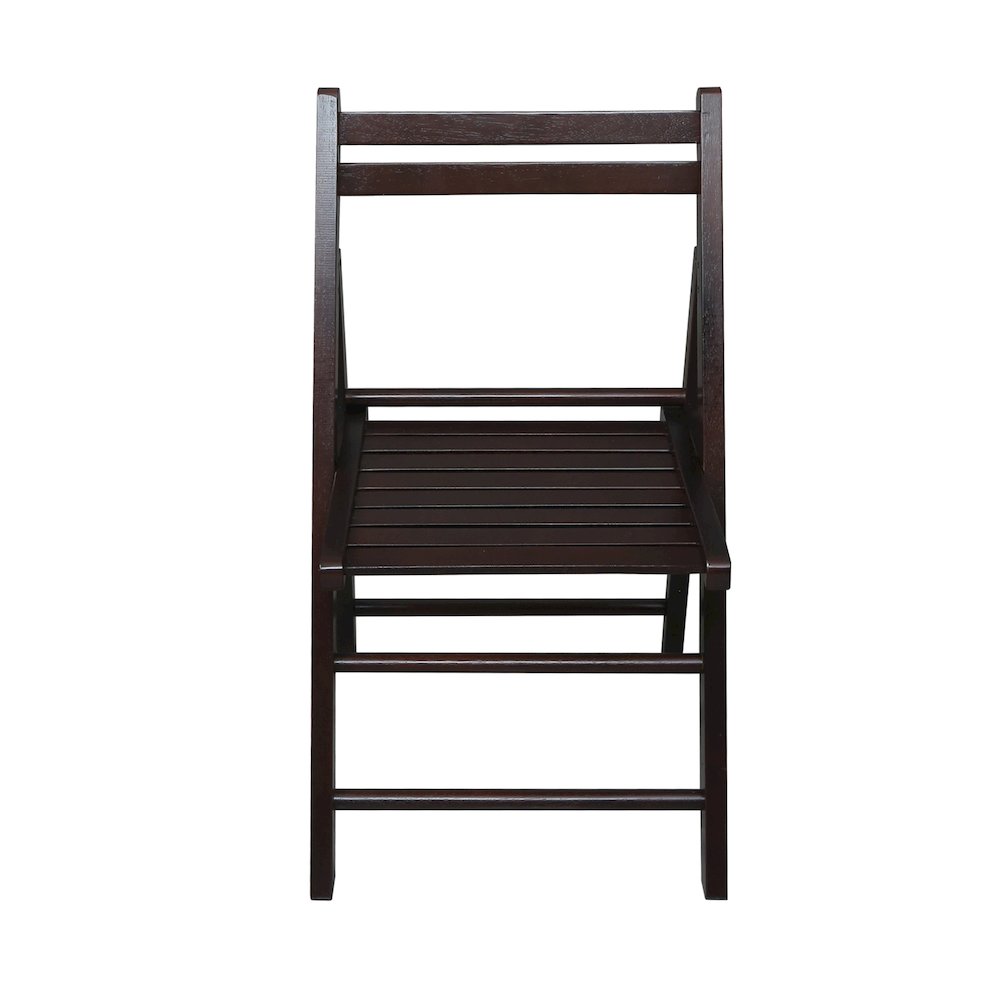 Casual Home Wooden Folding Chairs 2-Pcs Set - Espresso. Picture 1