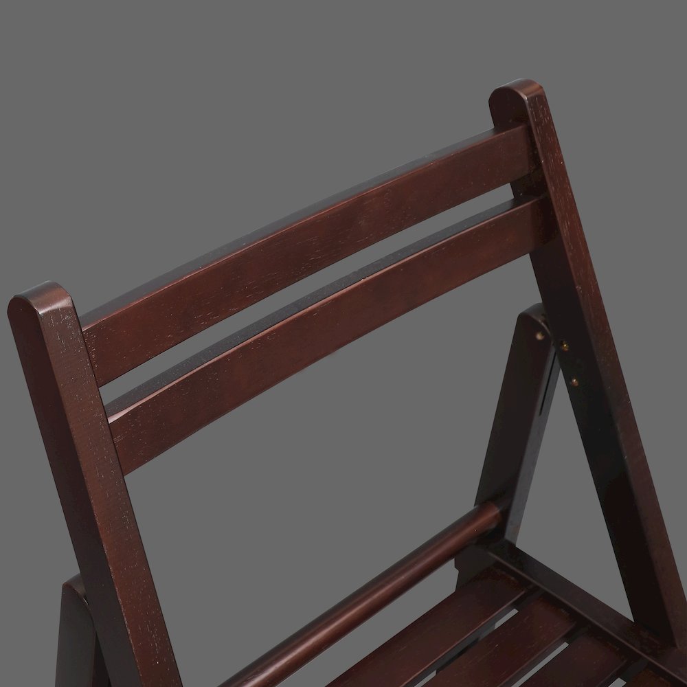 Casual Home Wooden Folding Chairs 2-Pcs Set - Espresso. Picture 9