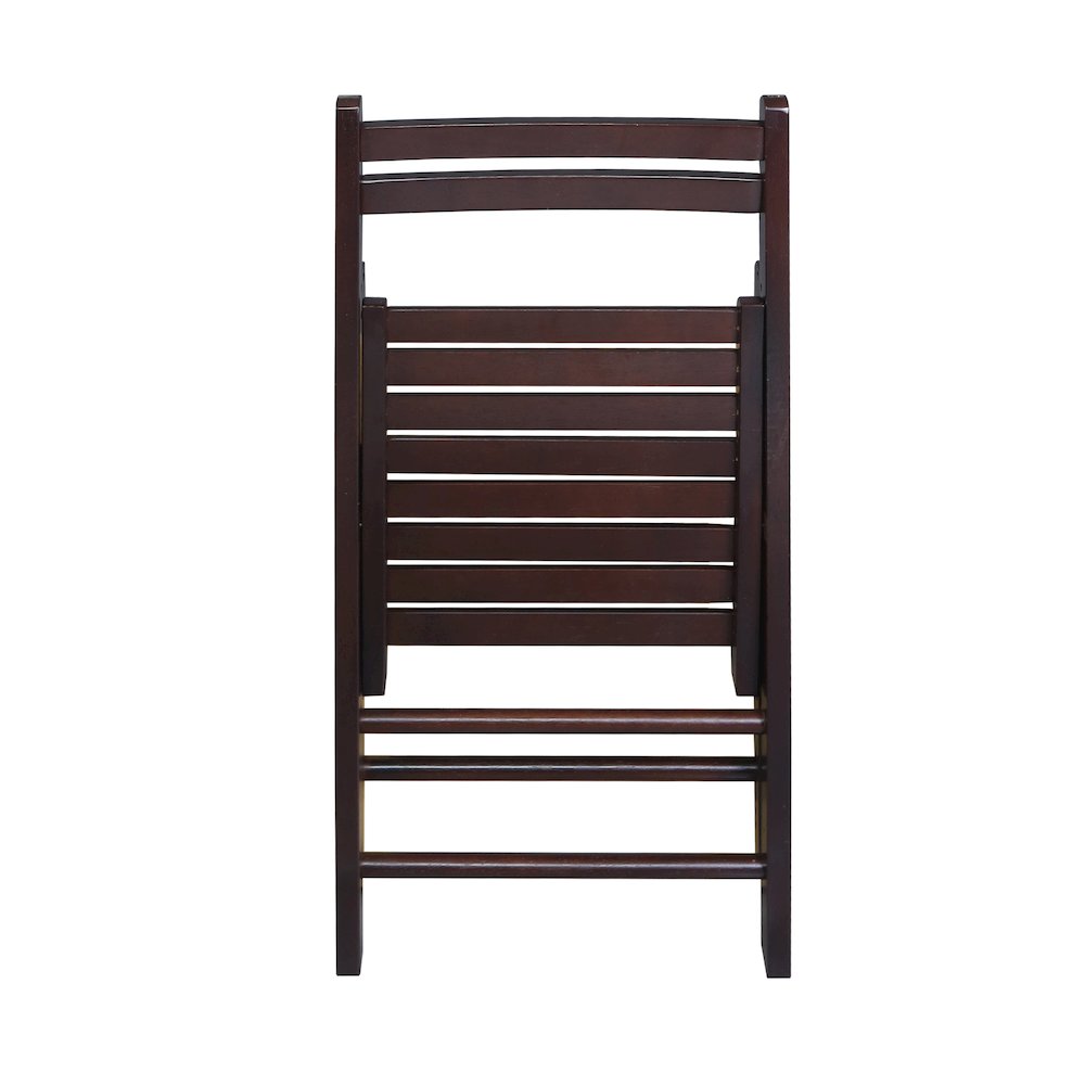 Casual Home Wooden Folding Chairs 2-Pcs Set - Espresso. Picture 14