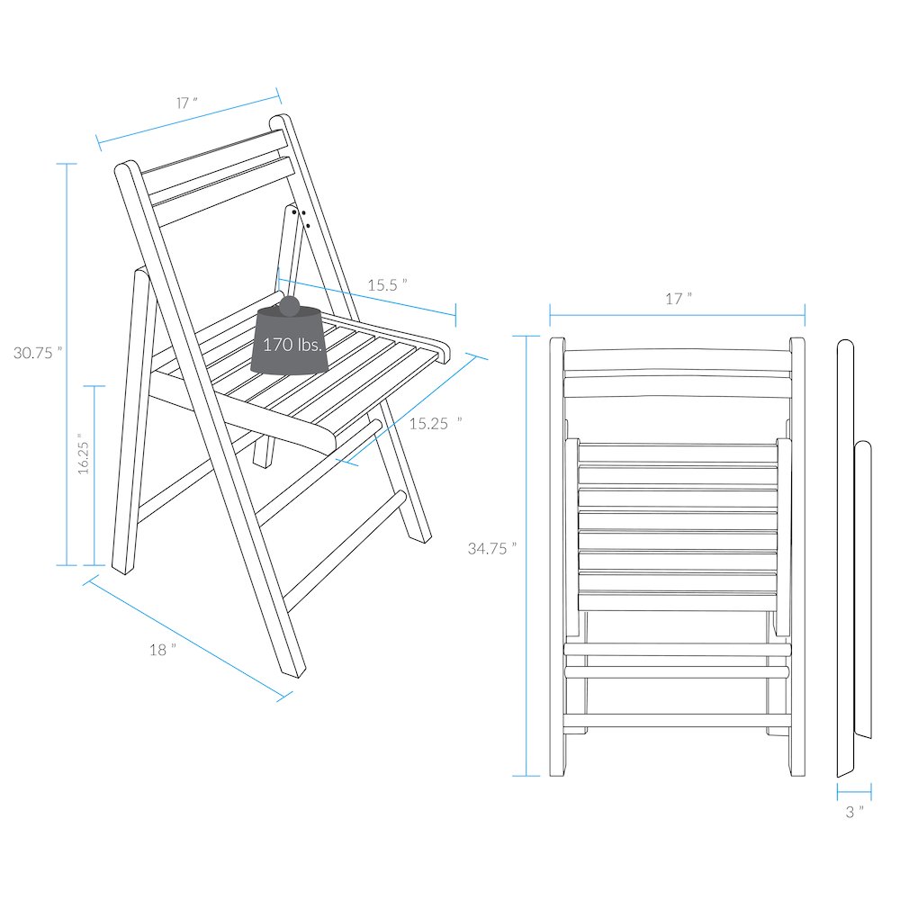 Casual Home Wooden Folding Chairs 2-Pcs Set - Espresso. Picture 18