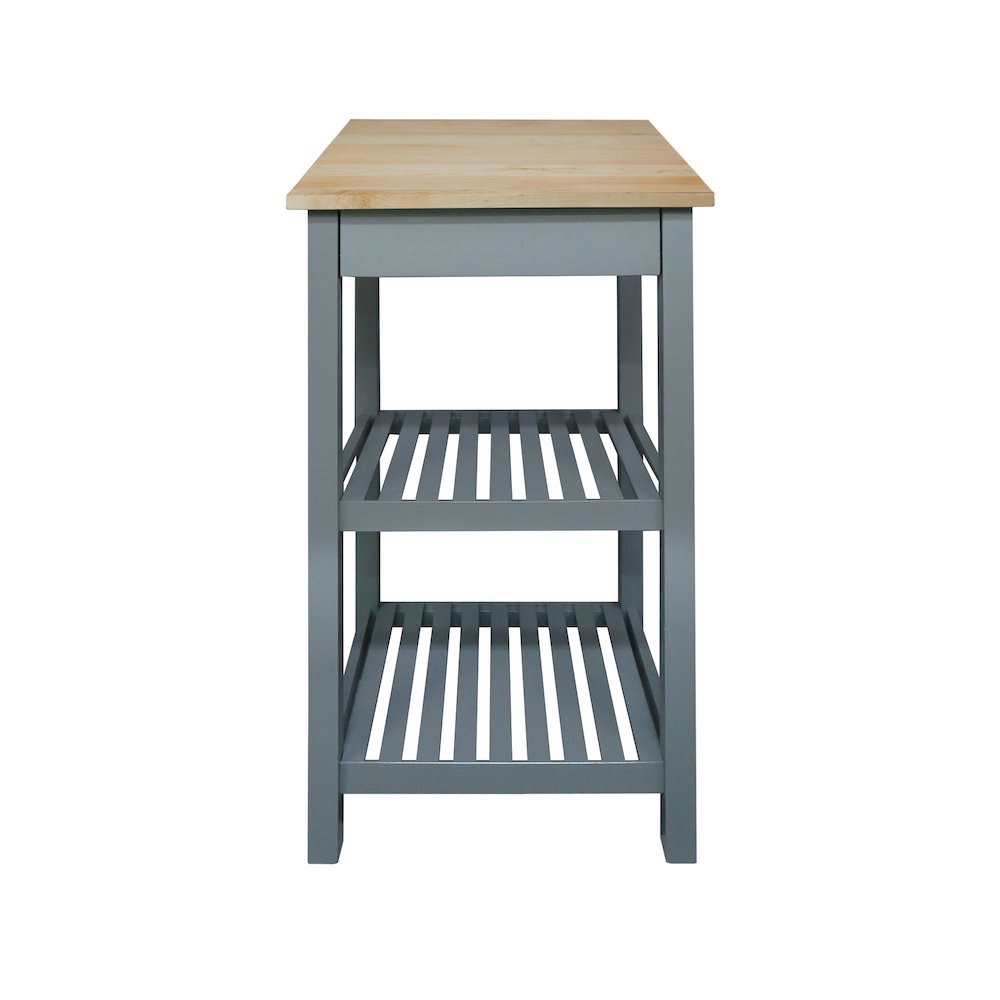 Sunrise Kitchen Island with Solid Wood Top - Slate Gray. Picture 4