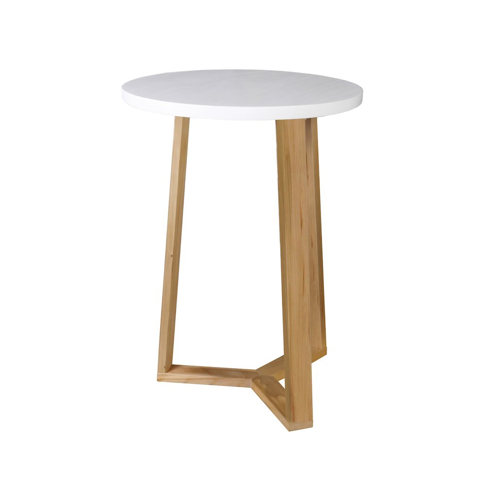 Aesthetic Tripod Round Side Table with Solid American Hardwood Legs, Natural. Picture 8