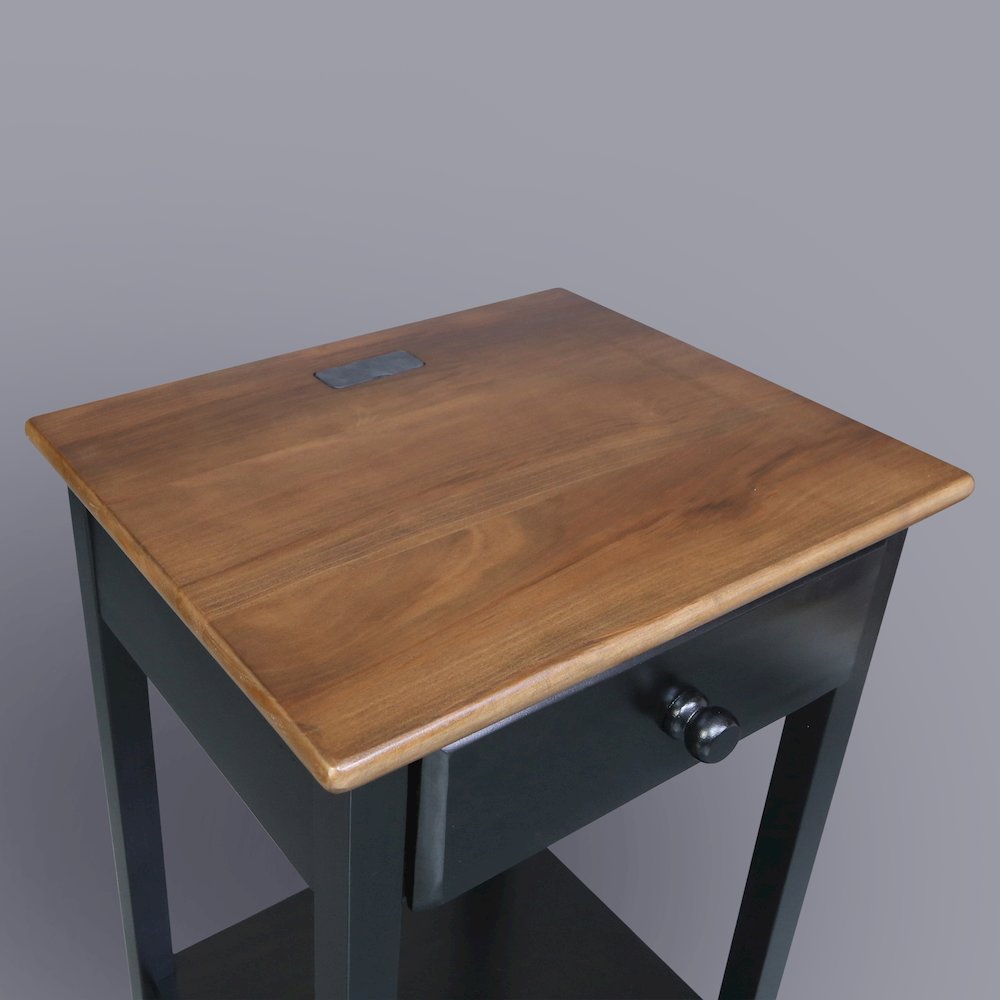 Night Owl Nightstand with USB Port - Walnut Black. Picture 11