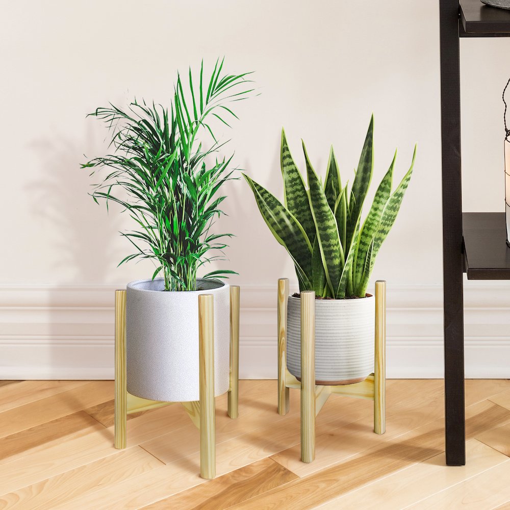 Mid-Century Modern Wood Plant Display Stand, Fit Up to 10". Picture 15