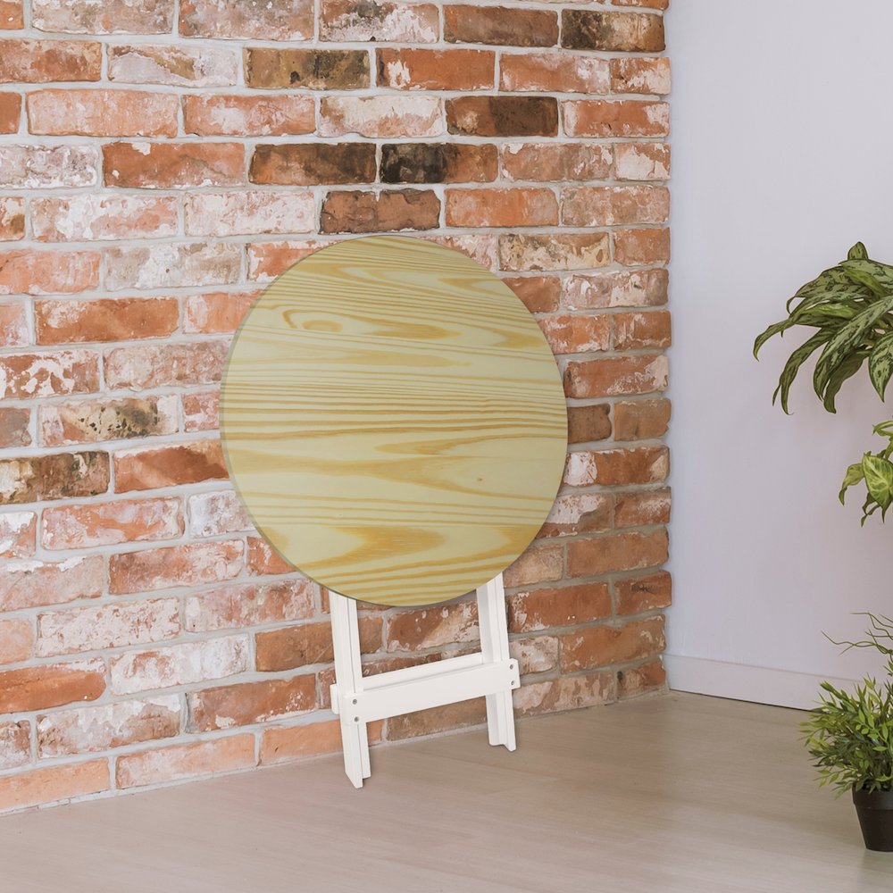 100% Solid Wood Round Folding Table. Picture 11