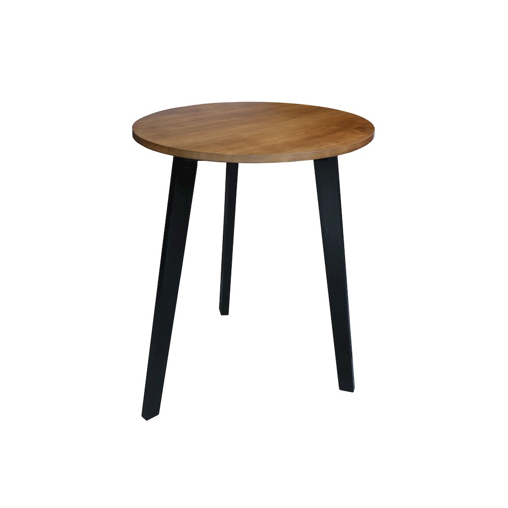 Three-Legged Round Side Modern Table with Solid American Hardwood Top. Picture 1