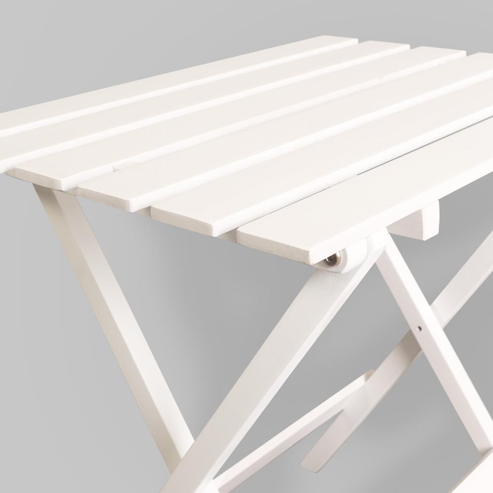 Portable Solid Wood Folding Side Table 2-Piece Set - White. Picture 3