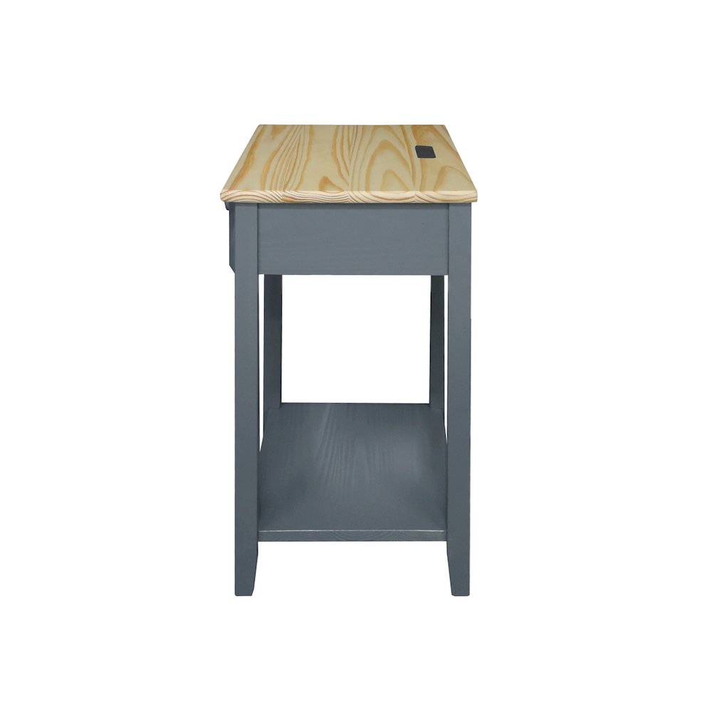 Night Owl Nightstand with USB Port - Natural Gray. Picture 3