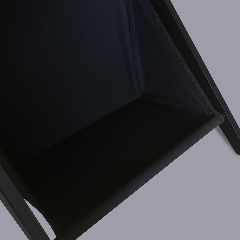 Casual Home Z-Shaped Sofa Side Table with Canvas Storage Basket - Black. Picture 11