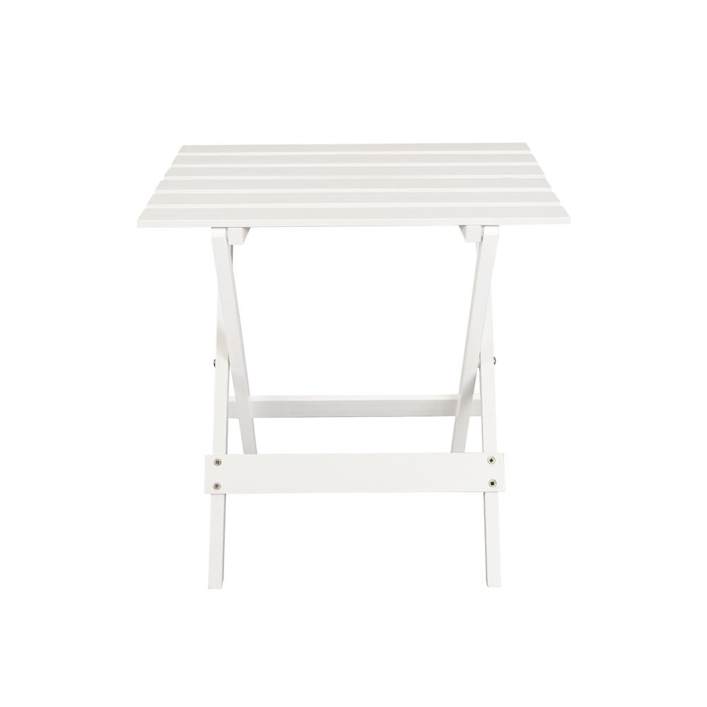 Portable Solid Wood Folding Side Table 2-Piece Set - White. Picture 7