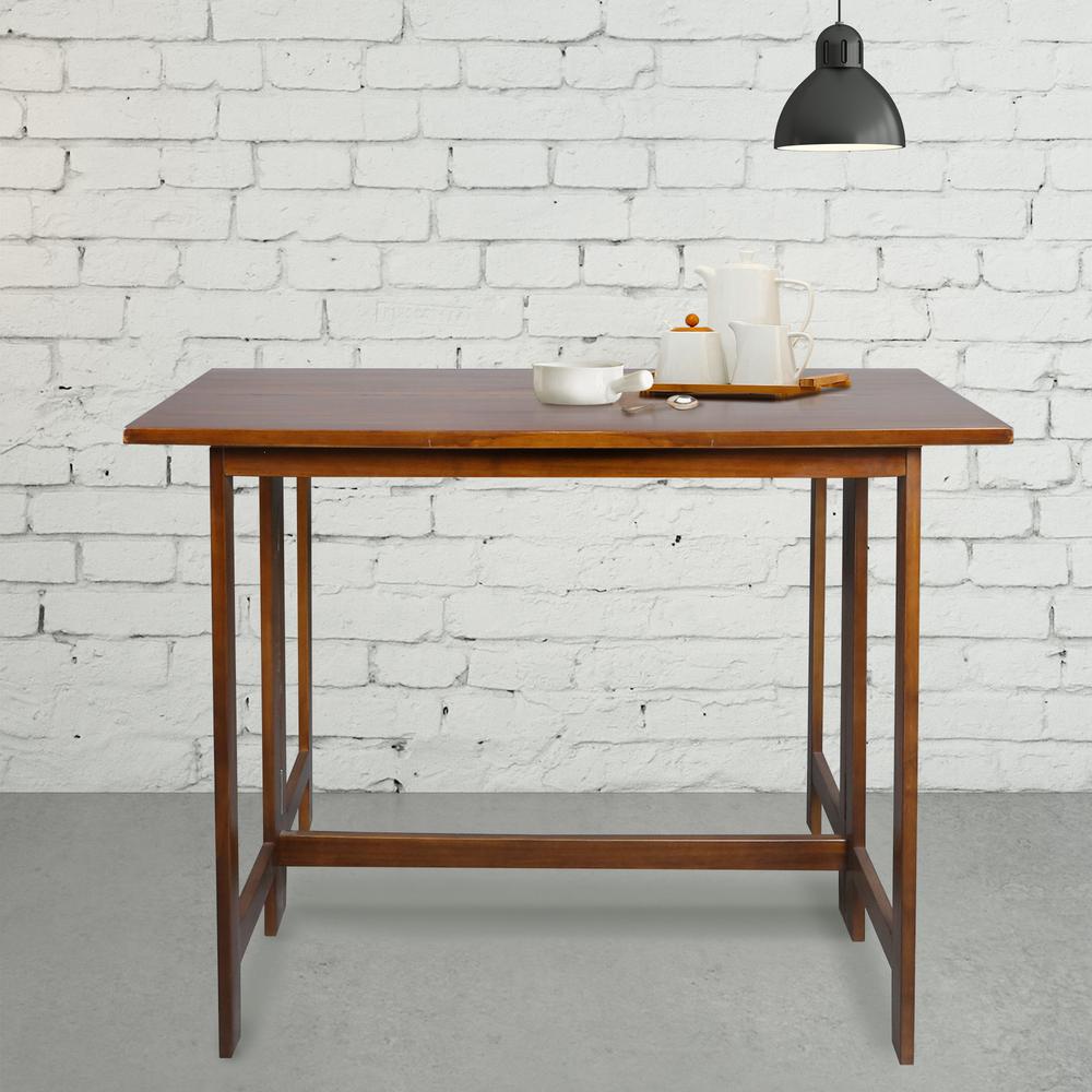 Solid Wood Folding Console to Dining Convertible Table. Picture 7