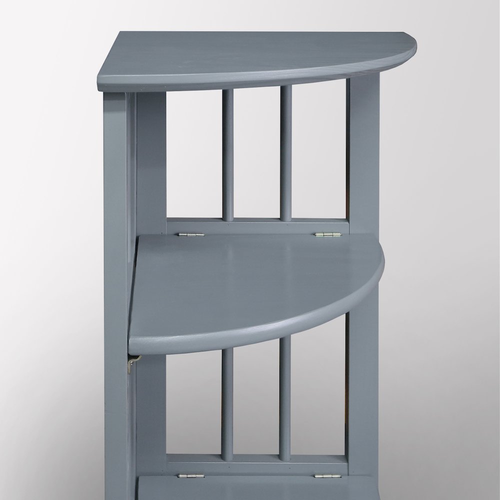 Casual Home Mission 4-Shelf Corner Folding Bookcase, Slate Gray. Picture 5