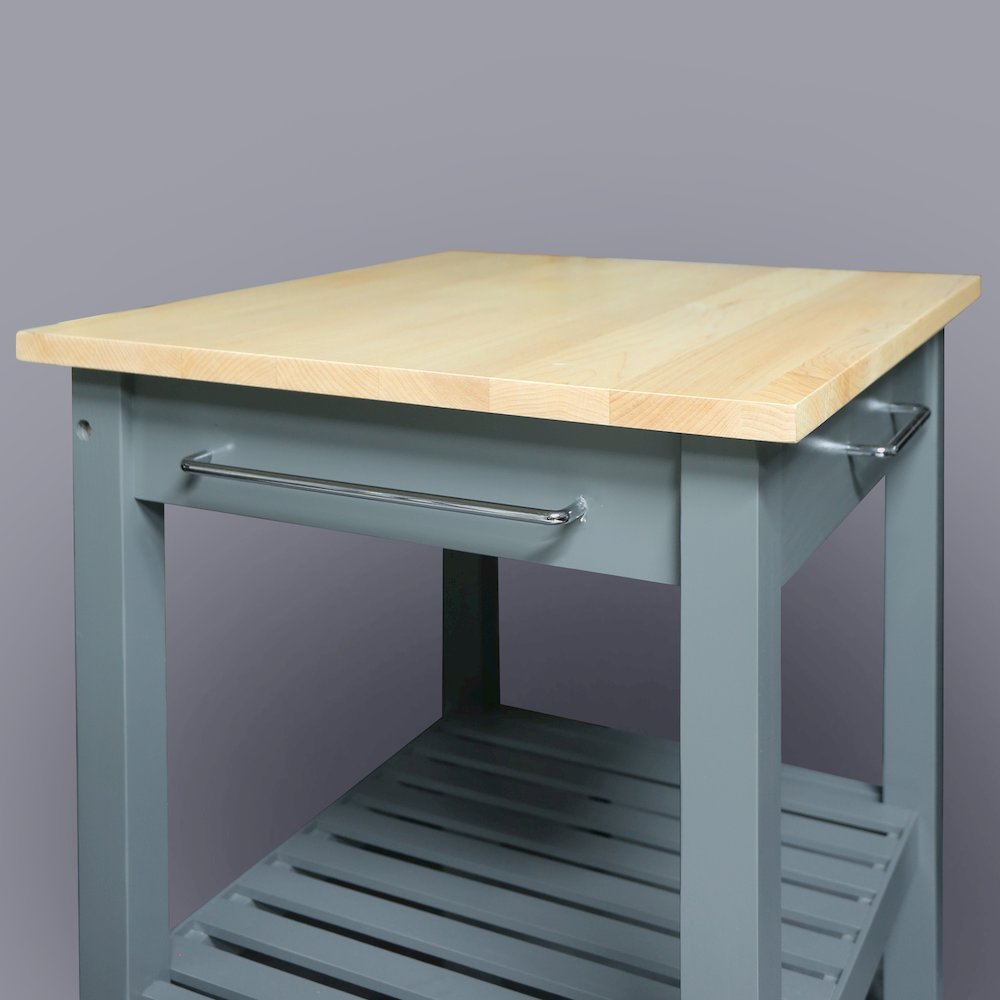 Sunrise Kitchen Island with Solid Wood Top - Slate Gray. Picture 11