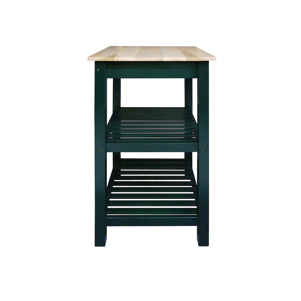 Sunrise Kitchen Island with Solid Wood Top, Hunter Green. Picture 4