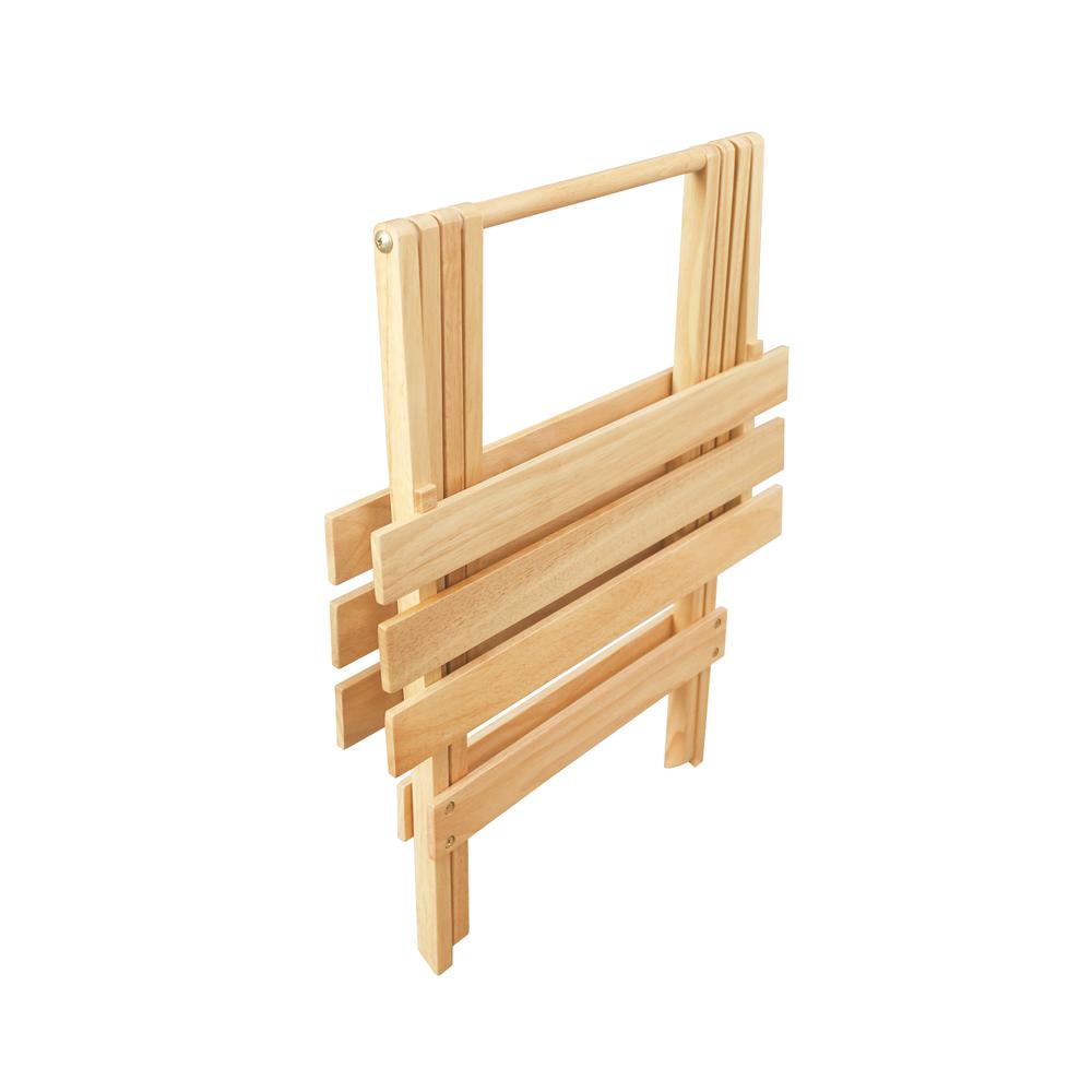 Portable Solid Wood Folding Side Table 2-Piece Set - Natural. Picture 6