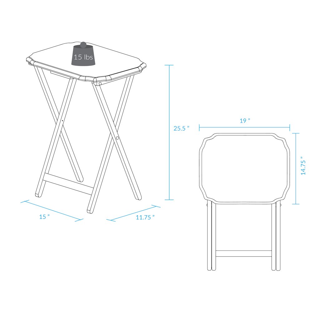 Medallion 2pcs Tray Table Set - Natural/White. Picture 14