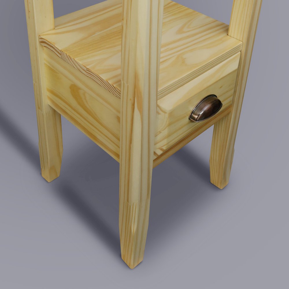 2-Tier Tall Side Table with Drawer - Natural. Picture 12
