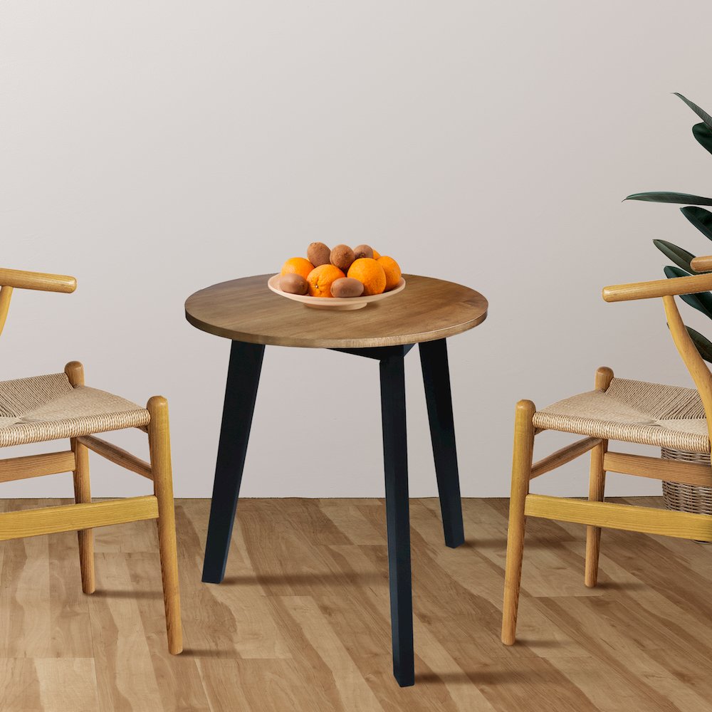 Three-Legged Round Side Modern Table with Solid American Hardwood Top. Picture 8
