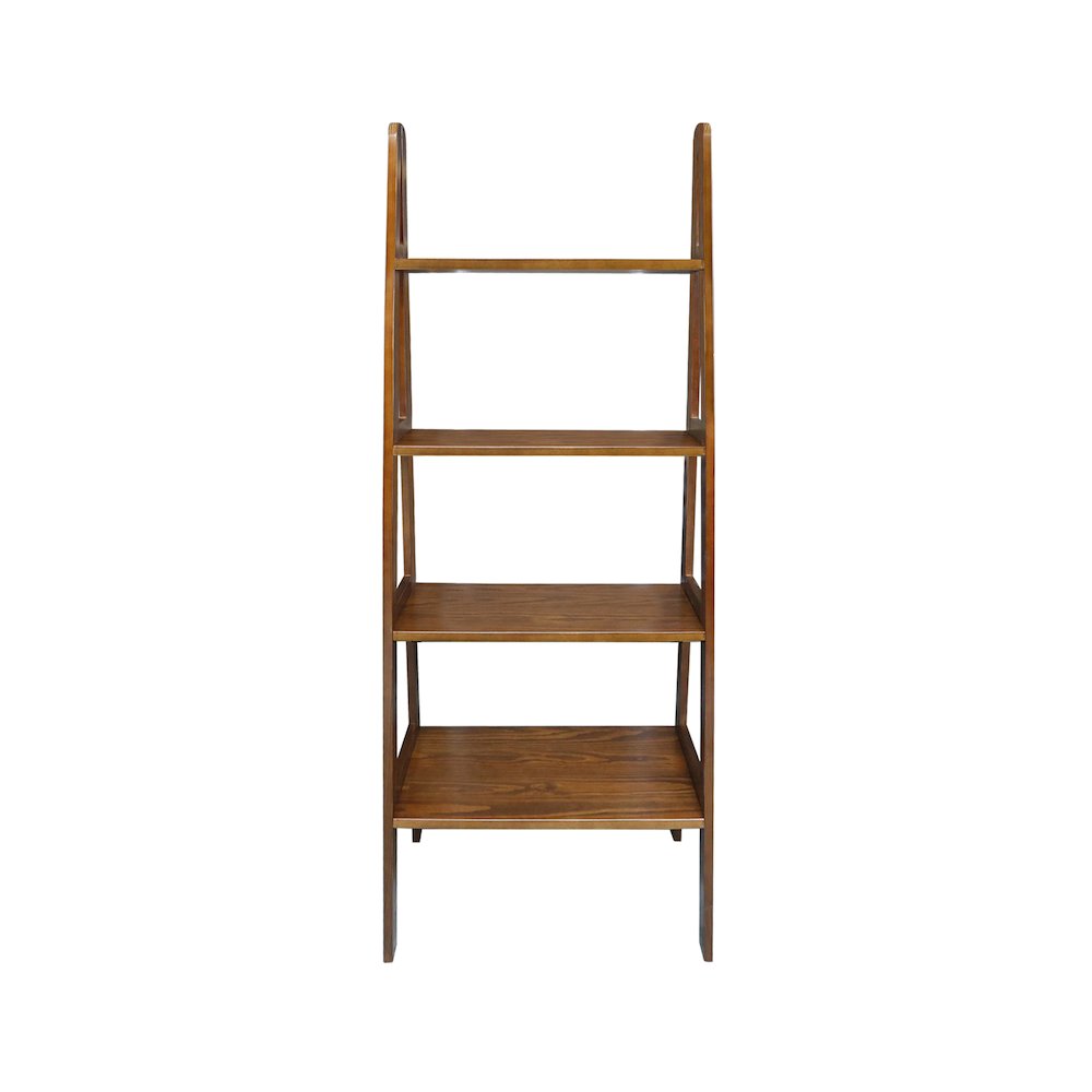 4-Shelf Ladder Bookcase, Warm Brown. Picture 7