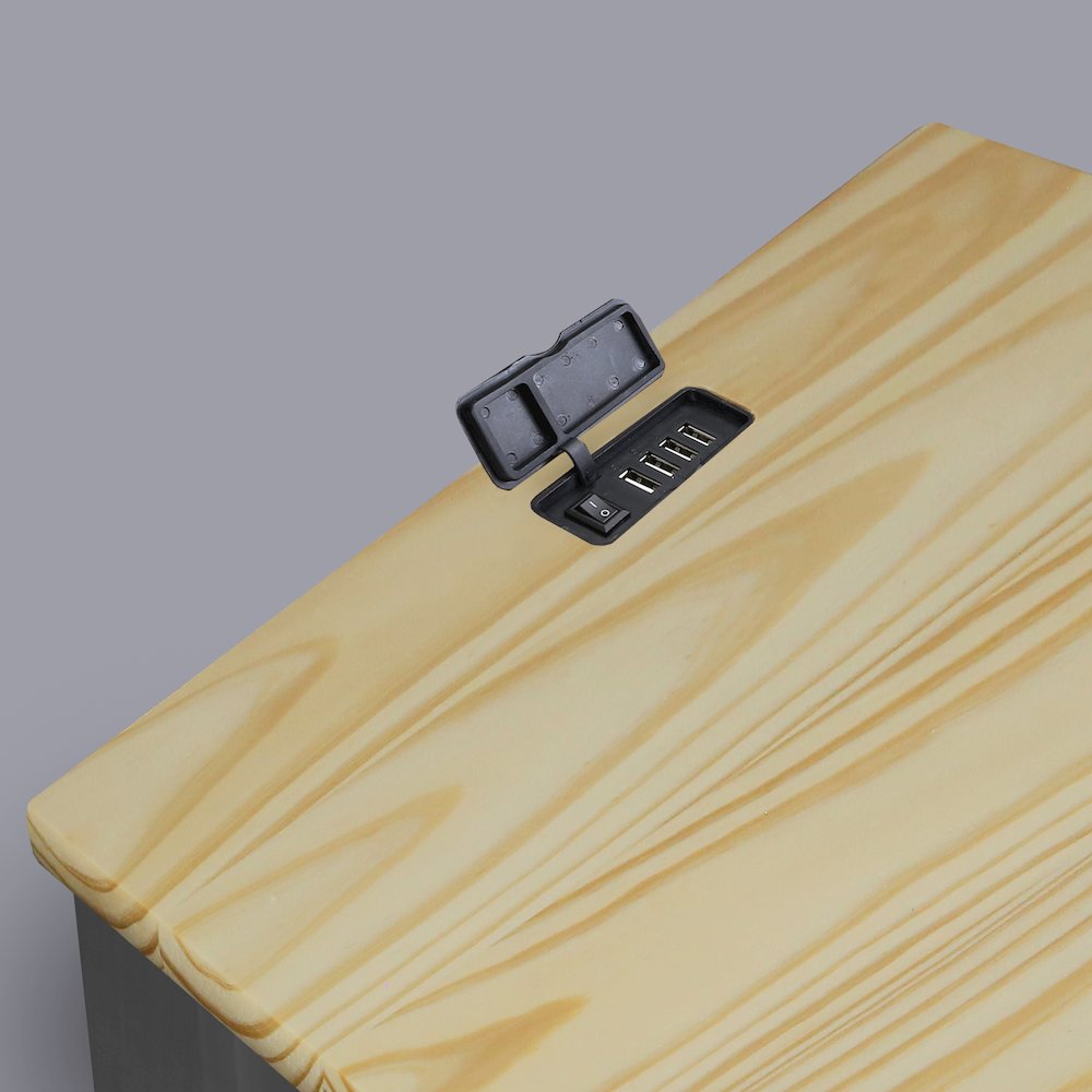 Night Owl Nightstand with USB Port - Natural Gray. Picture 10