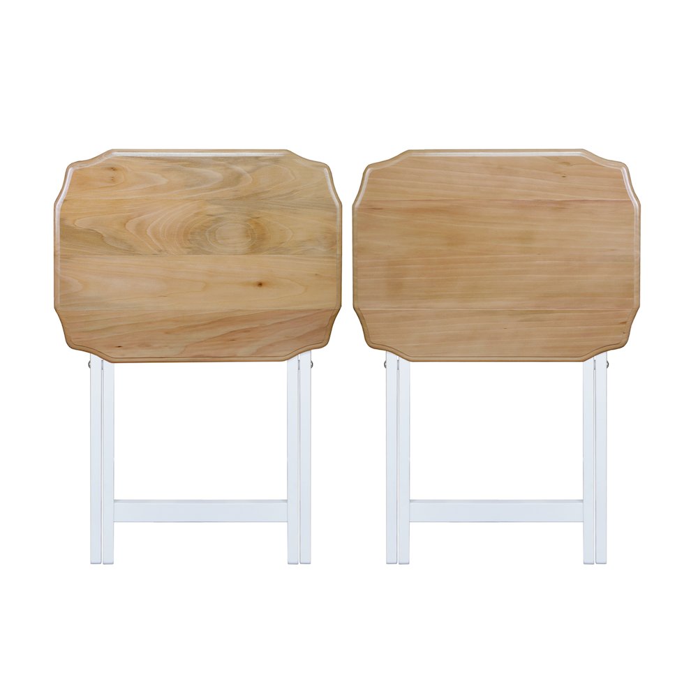 Medallion 2pcs Tray Table Set - Natural/White. Picture 6