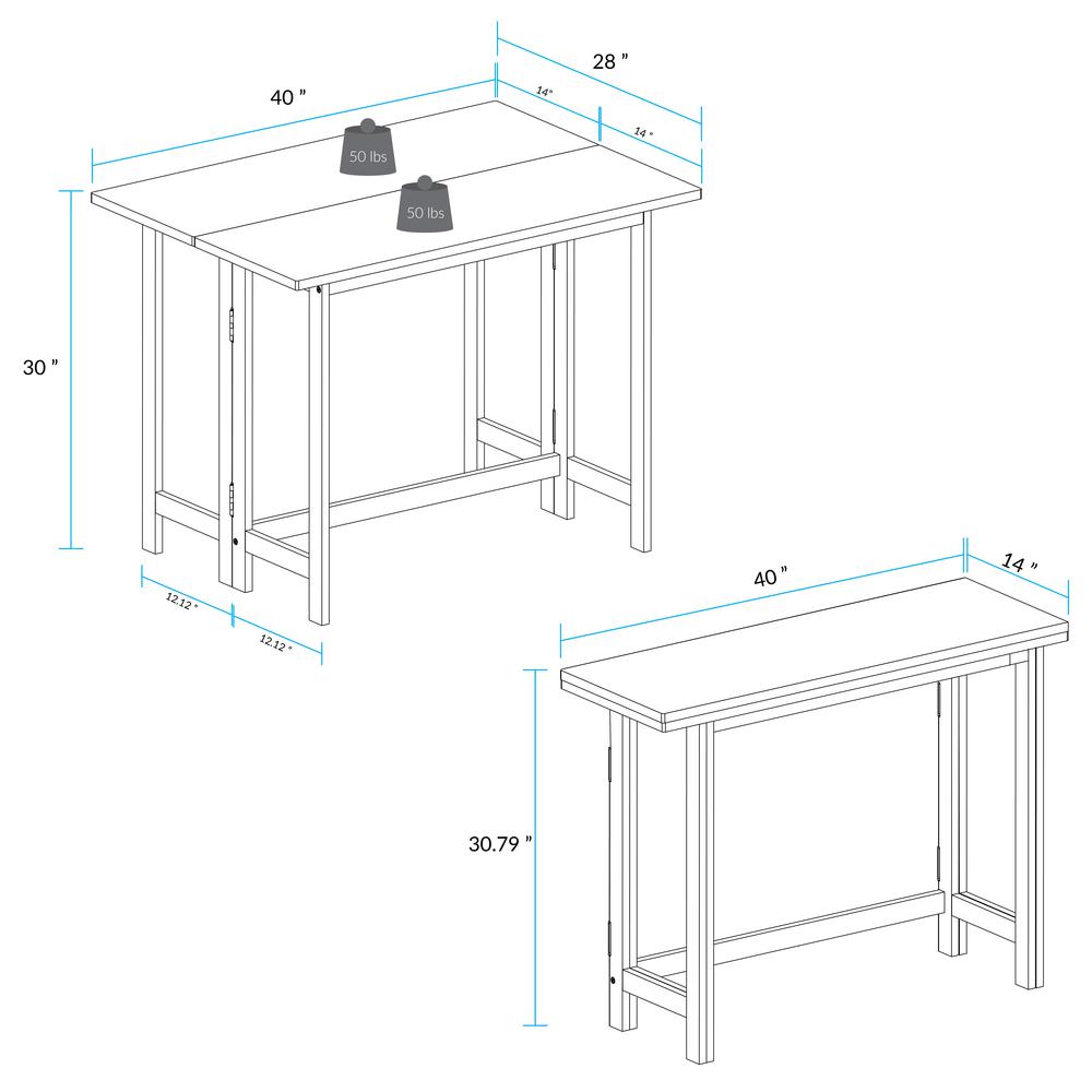 Solid Wood Folding Console to Dining Convertible Table. Picture 13