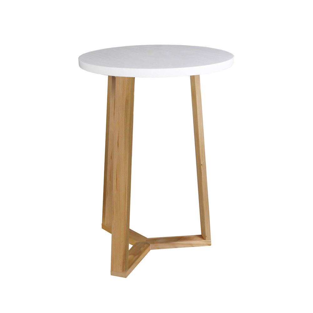 Aesthetic Tripod Round Side Table with Solid American Hardwood Legs, Natural. Picture 7