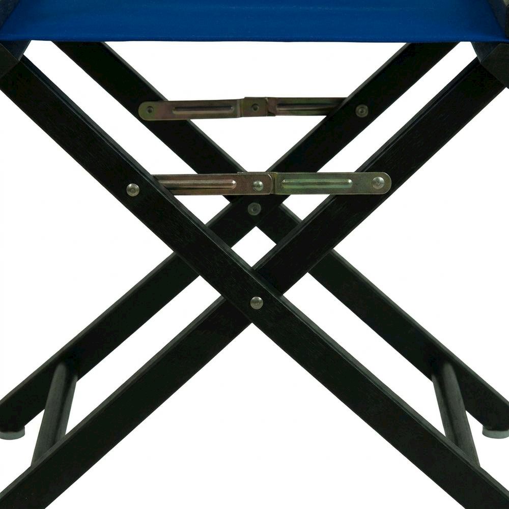 Blue Director's Chair, Black Frame, 18-Inch Seat, Folding Portable. Picture 6