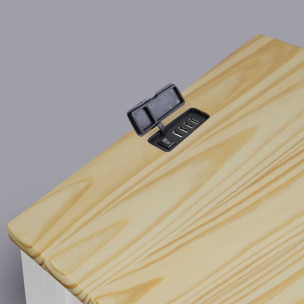 Night Owl Nightstand with USB Port - Natural White. Picture 12