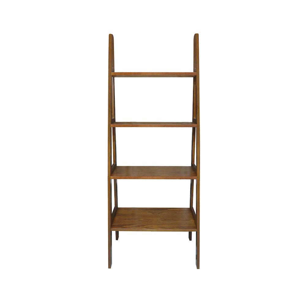 4-Shelf Ladder Bookcase, Warm Brown. Picture 5