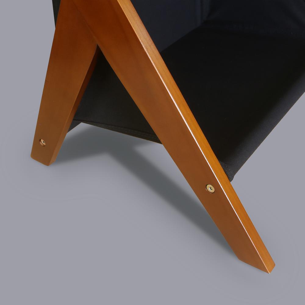 Casual Home Z-Shaped Sofa Side Table with Canvas Storage Basket - Chestnut. Picture 10