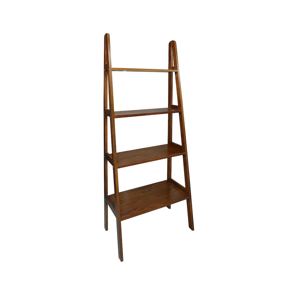 4-Shelf Ladder Bookcase, Warm Brown. Picture 12