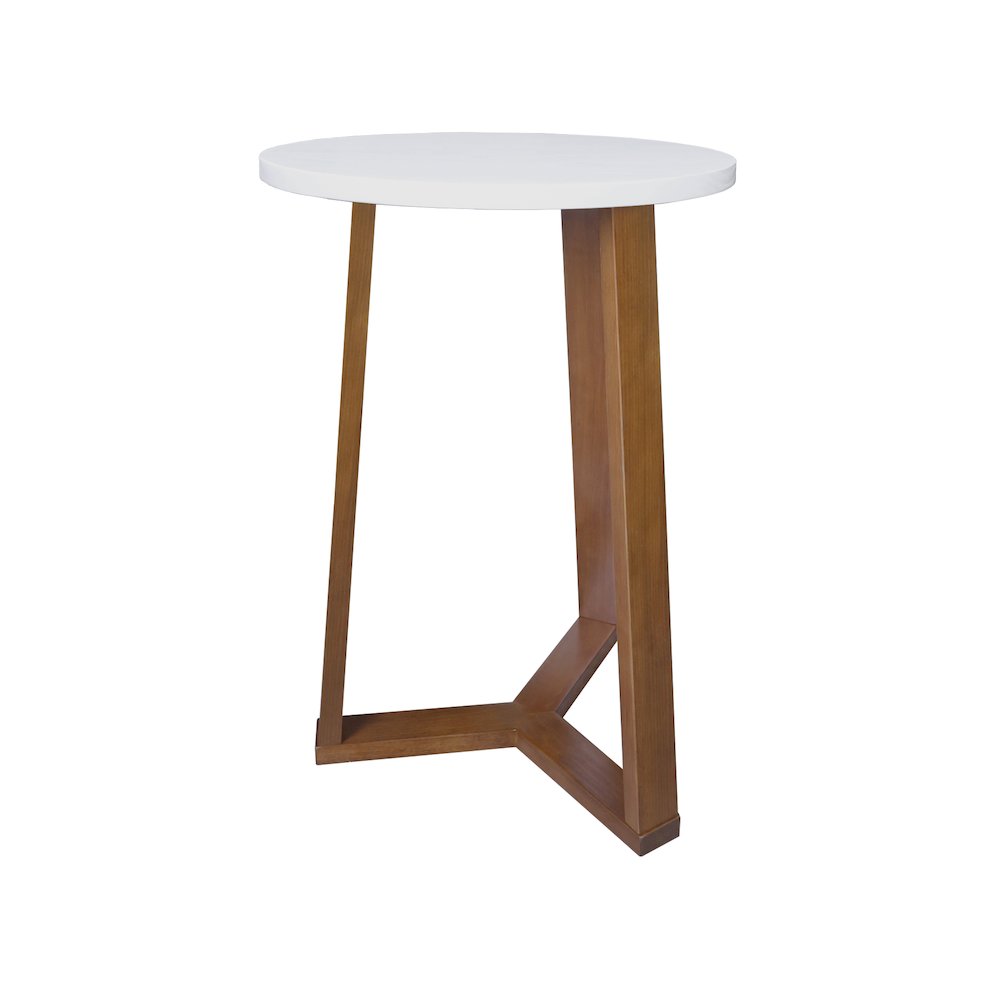Aesthetic Tripod Round Side Table with Solid American Hardwood Legs, Walnut. Picture 7