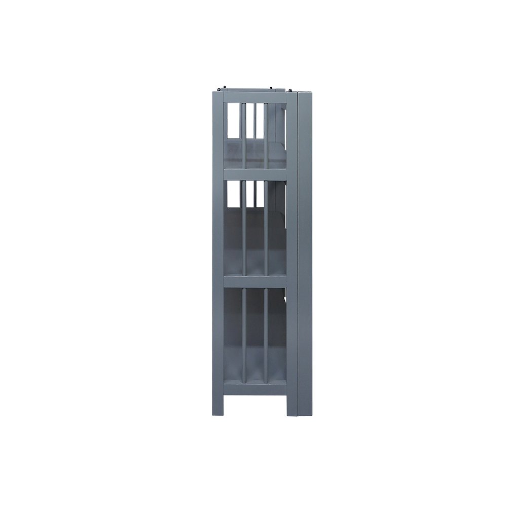 3-Shelf Folding Stackable Bookcase 27.5" Wide, Slate Gray. Picture 5