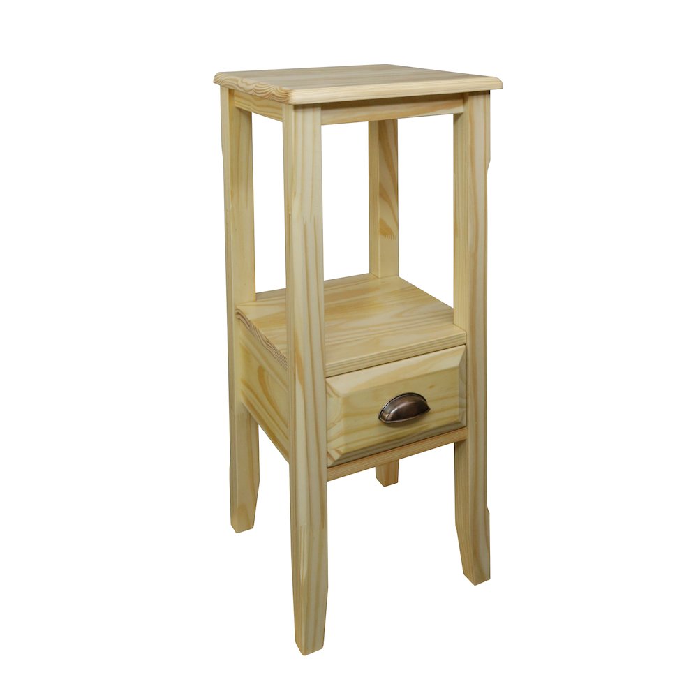 2-Tier Tall Side Table with Drawer - Natural. Picture 5