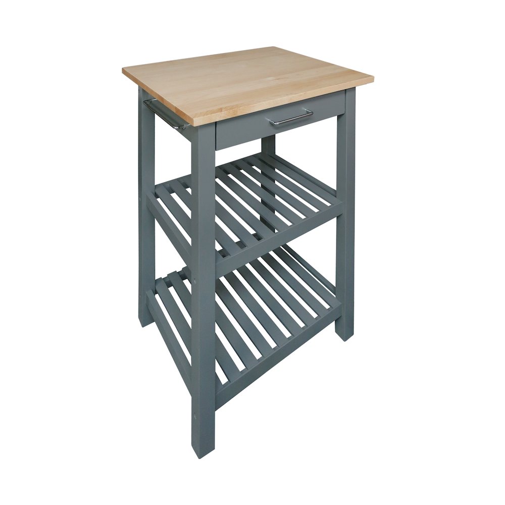 Sunrise Kitchen Island with Solid Wood Top - Slate Gray. Picture 9