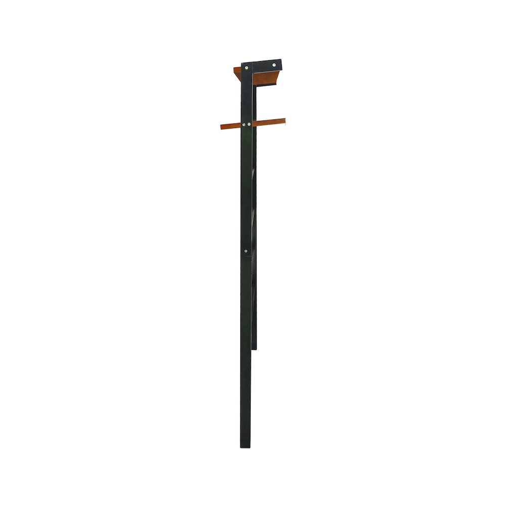 Solid Wood 6-Tier Blanket Ladder with Two Storage Shelves - Black/Sweet Oak. Picture 3
