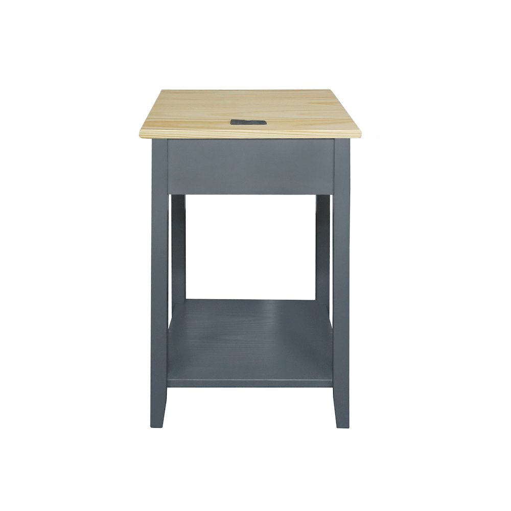 Night Owl Nightstand with USB Port - Natural Gray. Picture 4