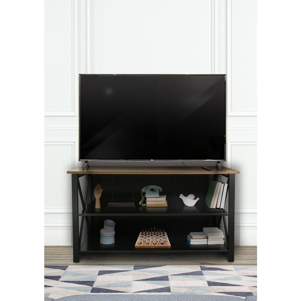 Ashford Console Table / TV Stand with Spacious Shelves, Top made with 100% Solid USA Cherry Wood. Picture 5