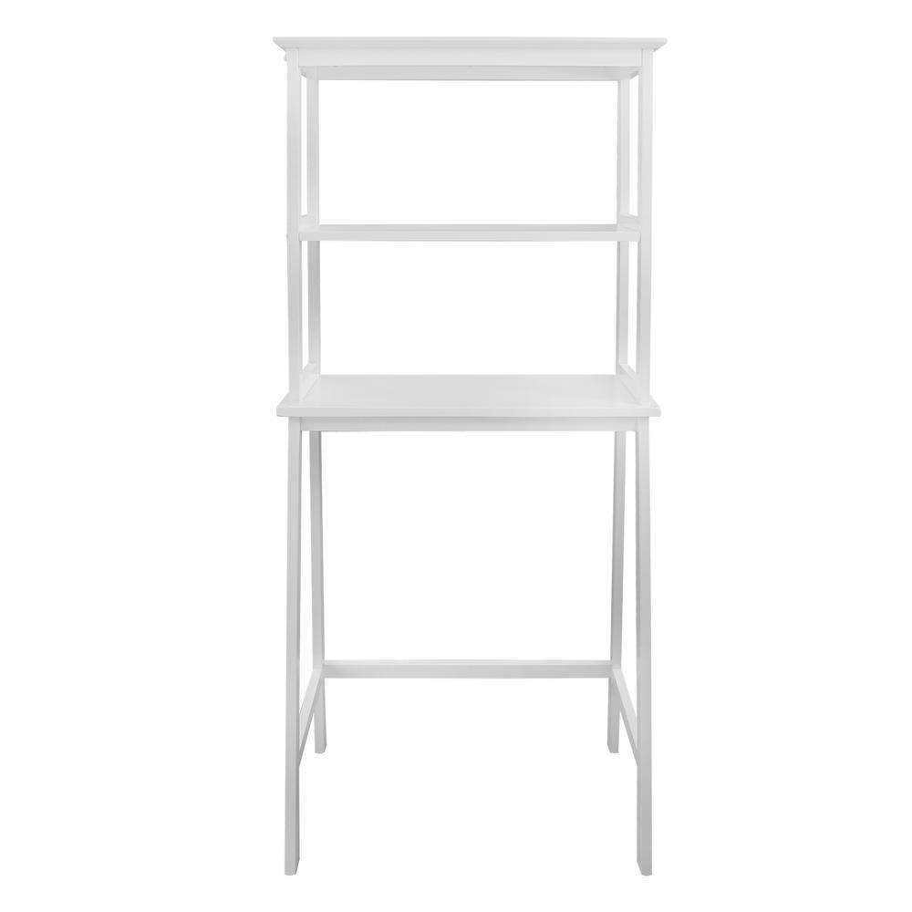 Spacesaver 100% Solid Wood Over The Toilet Rack with Shelves - White. Picture 1