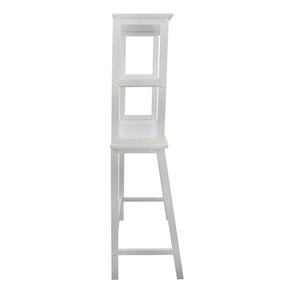 Spacesaver 100% Solid Wood Over The Toilet Rack with Shelves - White. Picture 2