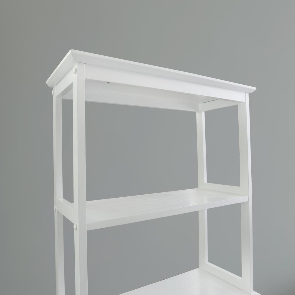 Spacesaver 100% Solid Wood Over The Toilet Rack with Shelves - White. Picture 9