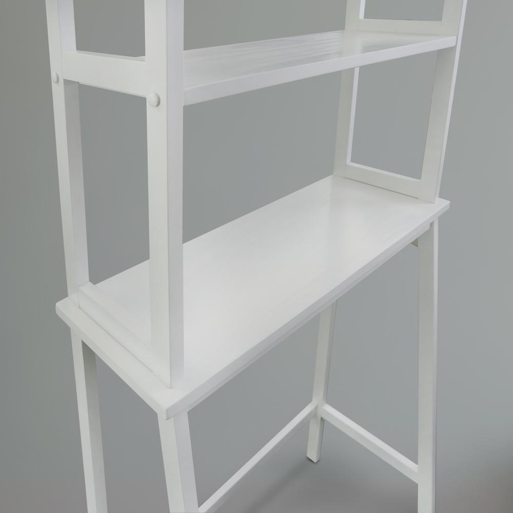 Spacesaver 100% Solid Wood Over The Toilet Rack with Shelves - White. Picture 10