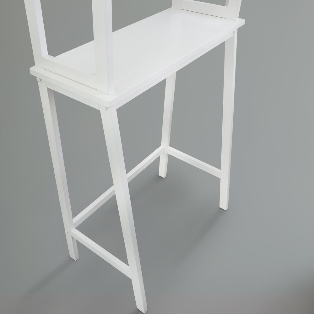 Spacesaver 100% Solid Wood Over The Toilet Rack with Shelves - White. Picture 11