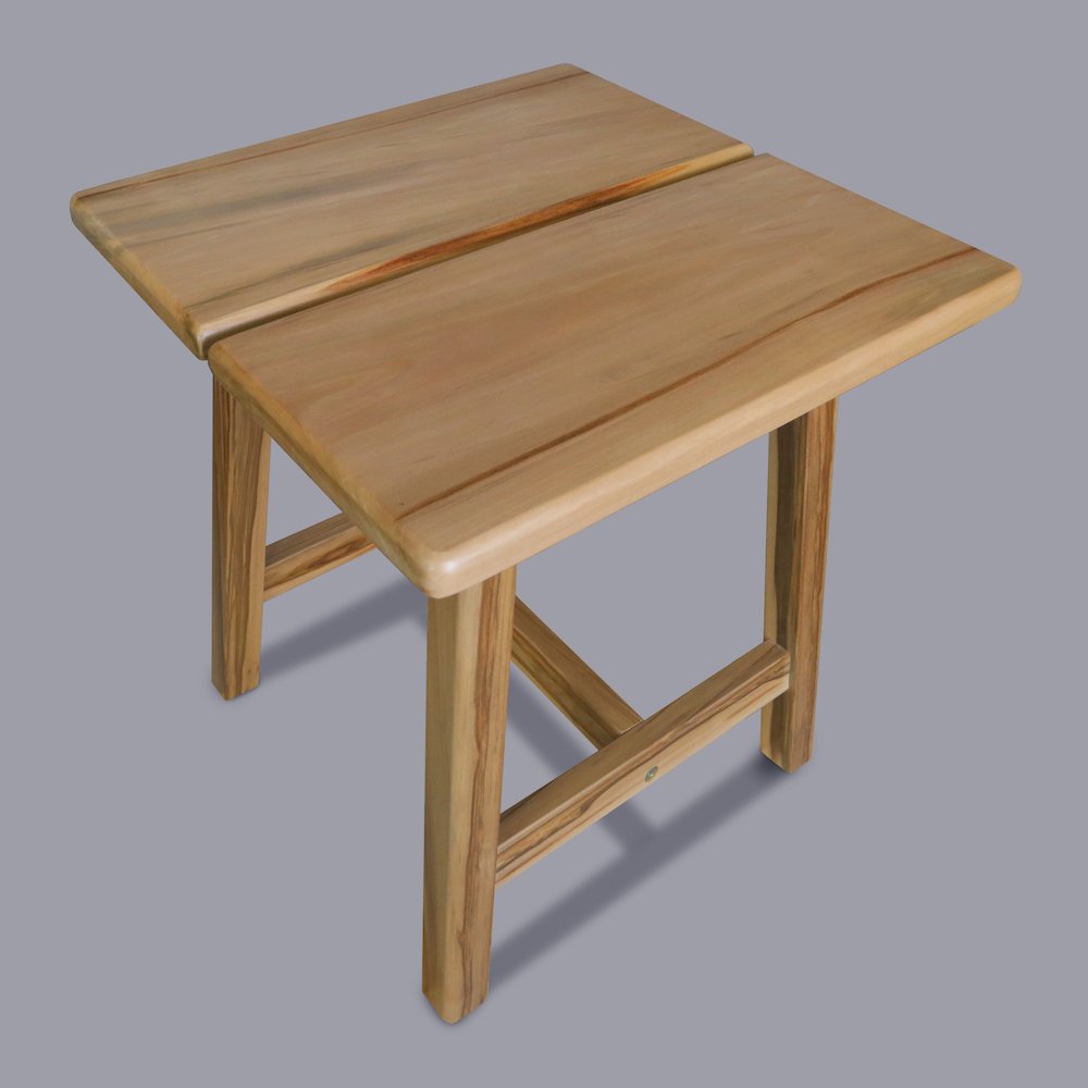 100% American Hardwood Rectangle Stool with Split Top. Picture 9