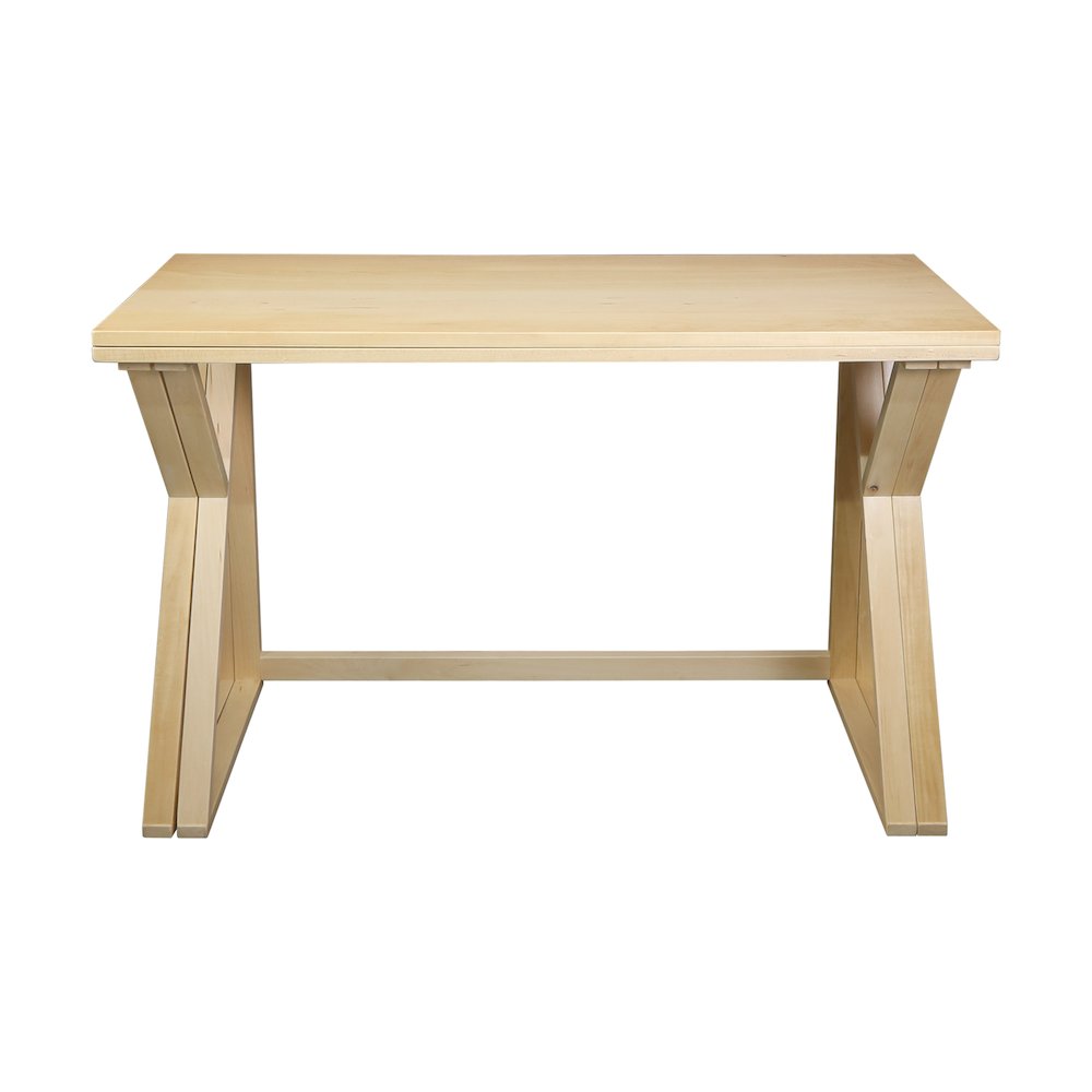 Aztecs Folding Console to Dining Convertible Table with Solid American Basswood. Picture 2