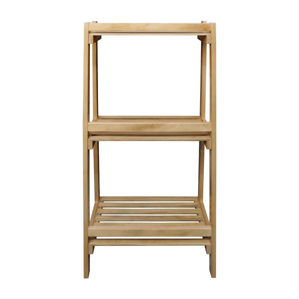 Woodhaven Slatted 3-Shelf Ladder Bookcase with Solid American Gum. Picture 5