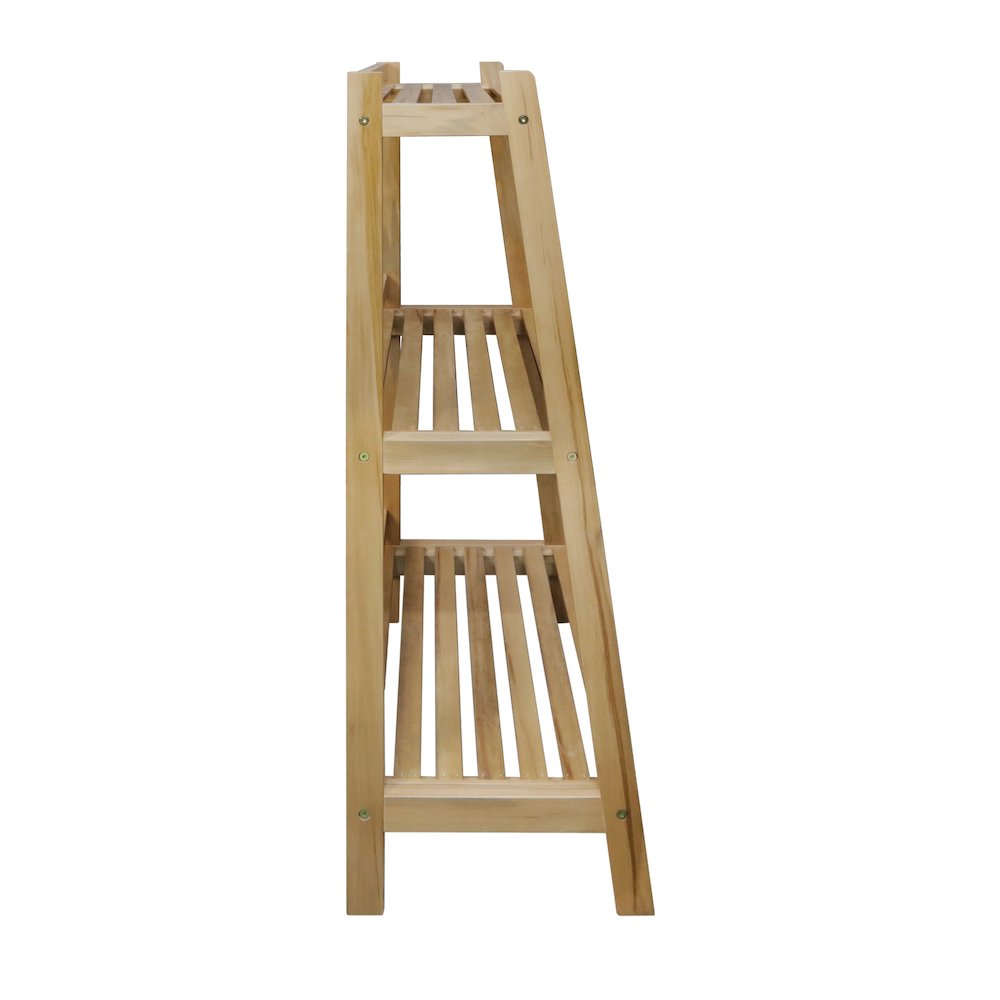 Woodhaven Slatted 3-Shelf Ladder Bookcase with Solid American Gum. Picture 7