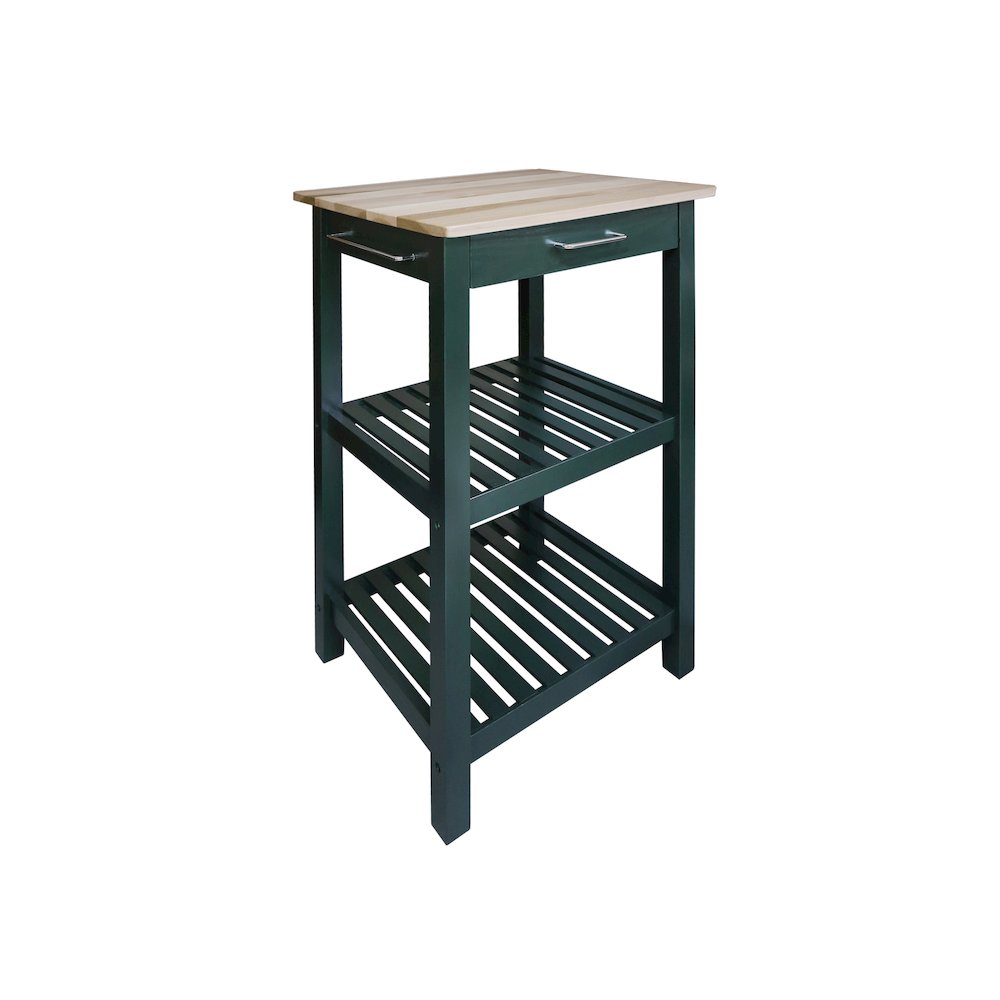 Sunrise Kitchen Island with Solid Wood Top, Hunter Green. Picture 12